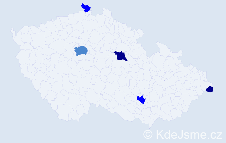 Příjmení: 'Kozera', počet výskytů 11 v celé ČR