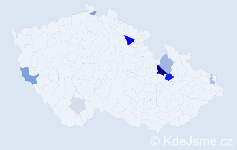 Příjmení: 'Kramar', počet výskytů 22 v celé ČR