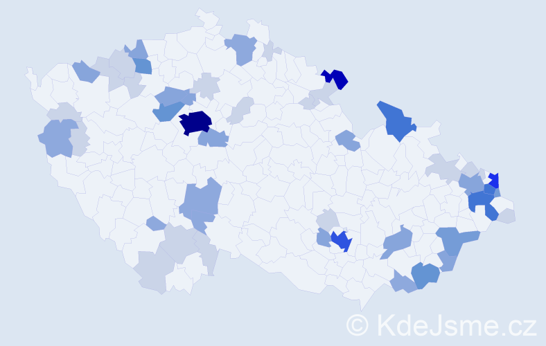 Příjmení: 'Gabriš', počet výskytů 146 v celé ČR