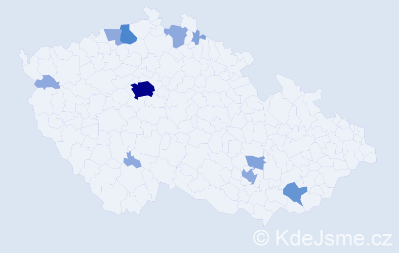 Příjmení: 'Tomičová', počet výskytů 24 v celé ČR