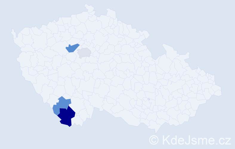 Příjmení: 'Henzelín', počet výskytů 9 v celé ČR