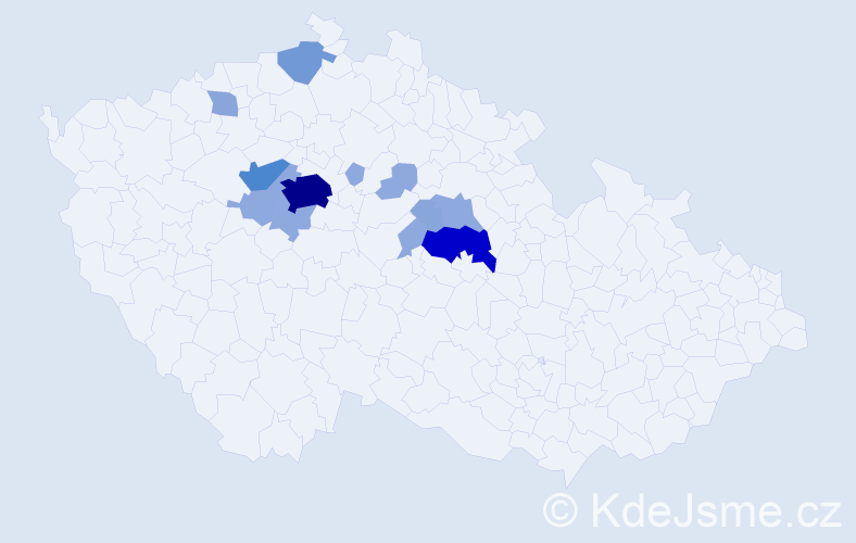 Příjmení: 'Stříška', počet výskytů 34 v celé ČR
