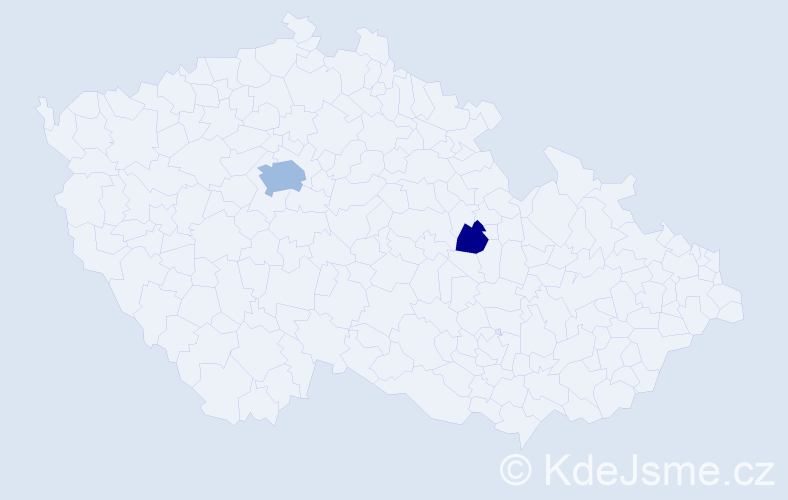 Příjmení: 'Chaun', počet výskytů 5 v celé ČR