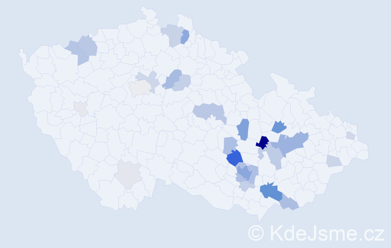 Příjmení: 'Čadílek', počet výskytů 88 v celé ČR