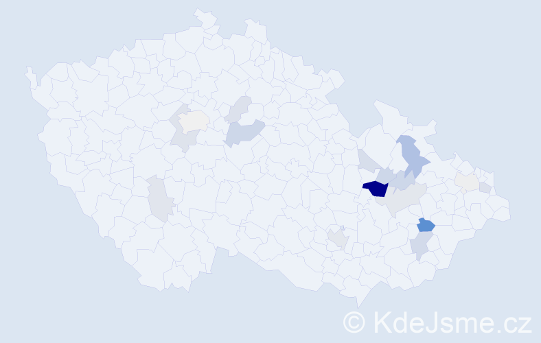 Příjmení: 'Beza', počet výskytů 44 v celé ČR