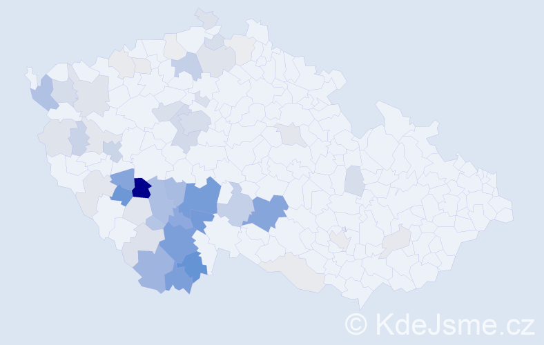 Příjmení: 'Cvachová', počet výskytů 176 v celé ČR