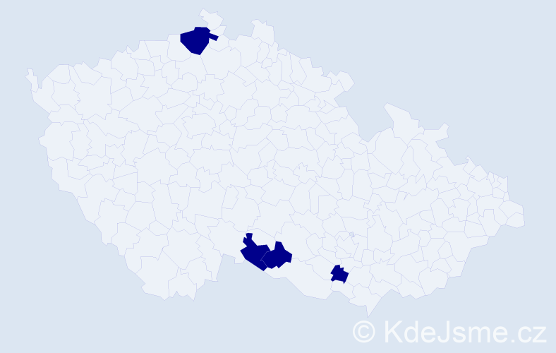 Příjmení: 'Staček', počet výskytů 4 v celé ČR