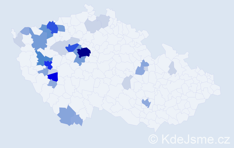 Příjmení: 'Marešková', počet výskytů 100 v celé ČR