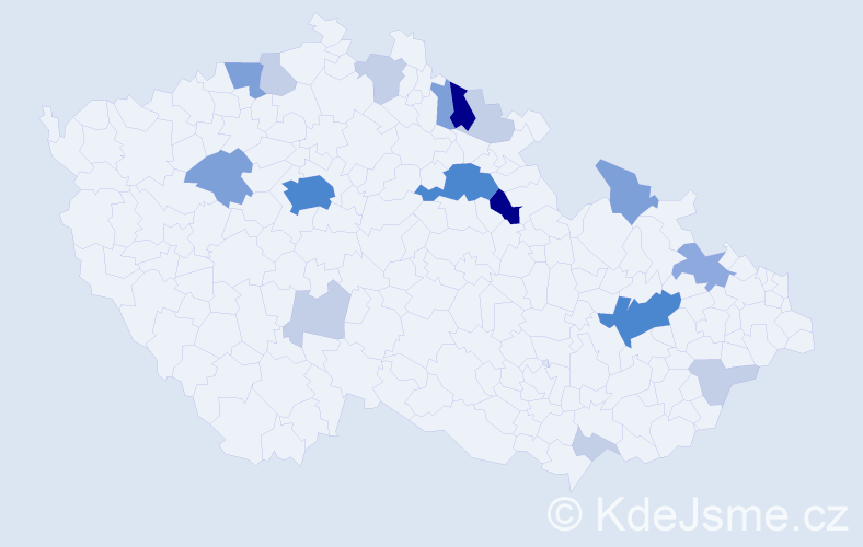 Příjmení: 'Prošvicová', počet výskytů 57 v celé ČR