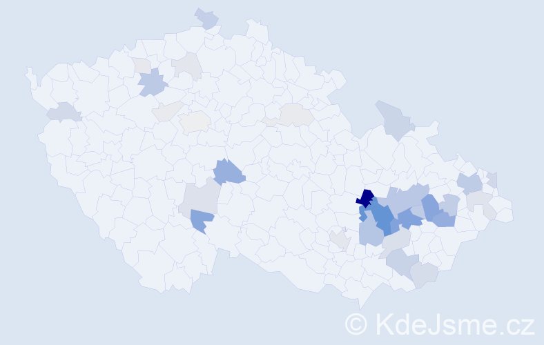Příjmení: 'Nevrlová', počet výskytů 118 v celé ČR