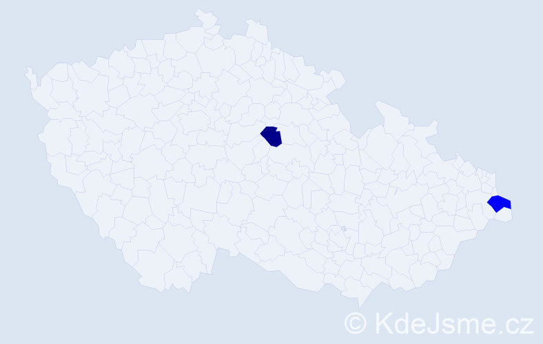Příjmení: 'Nahaj', počet výskytů 3 v celé ČR