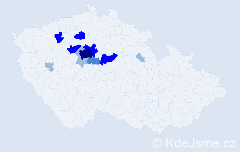 Příjmení: 'Gatyásová', počet výskytů 24 v celé ČR