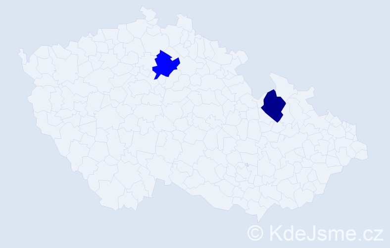 Příjmení: 'Kopecky', počet výskytů 2 v celé ČR