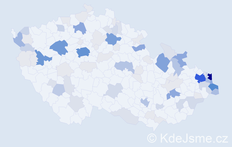 Příjmení: 'Toráč', počet výskytů 344 v celé ČR
