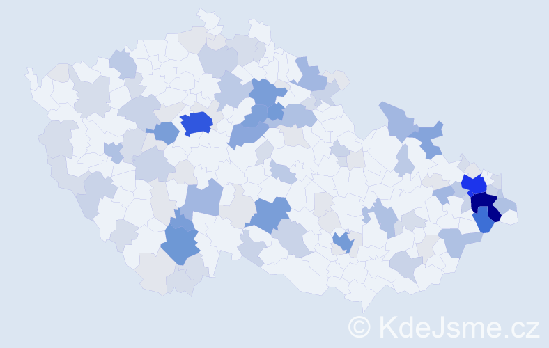 Příjmení: 'Pavlásek', počet výskytů 374 v celé ČR