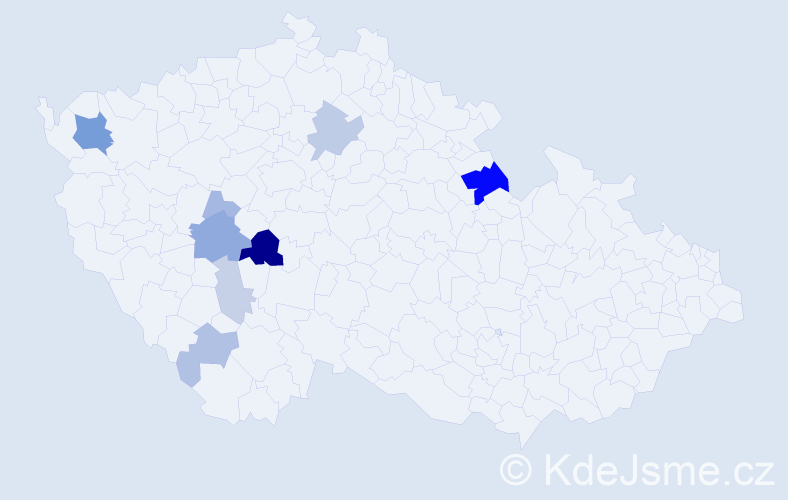 Příjmení: 'Wimer', počet výskytů 24 v celé ČR