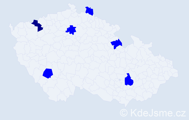Příjmení: 'Vraniaková', počet výskytů 7 v celé ČR