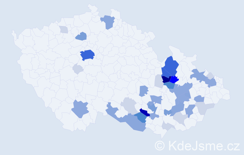 Příjmení: 'Kleibl', počet výskytů 136 v celé ČR