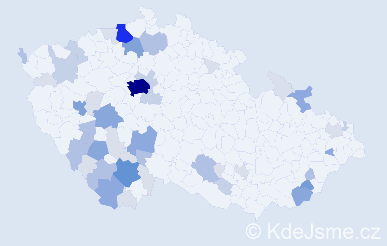 Příjmení: 'Drha', počet výskytů 150 v celé ČR