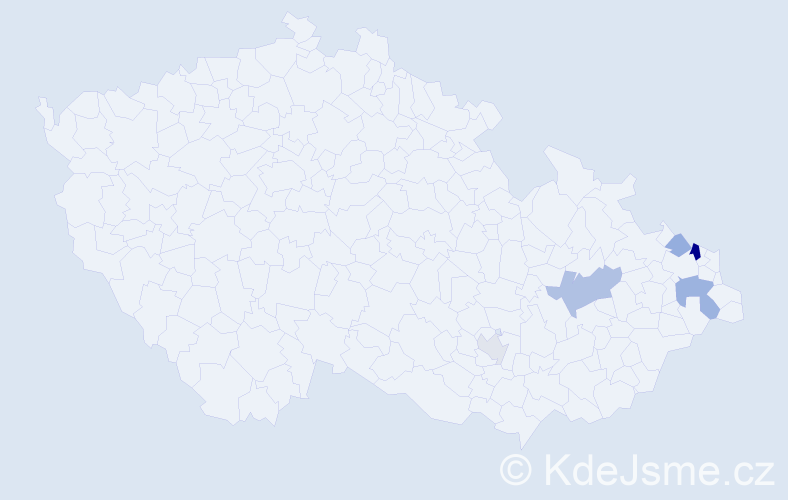 Příjmení: 'Repecká', počet výskytů 10 v celé ČR