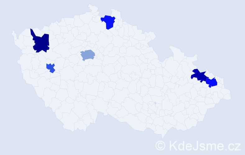 Příjmení: 'Nikolayev', počet výskytů 8 v celé ČR