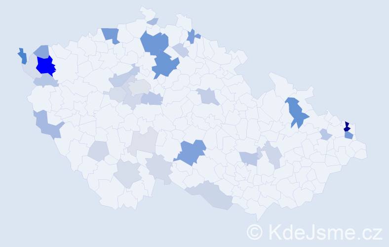 Příjmení: 'Čopák', počet výskytů 125 v celé ČR