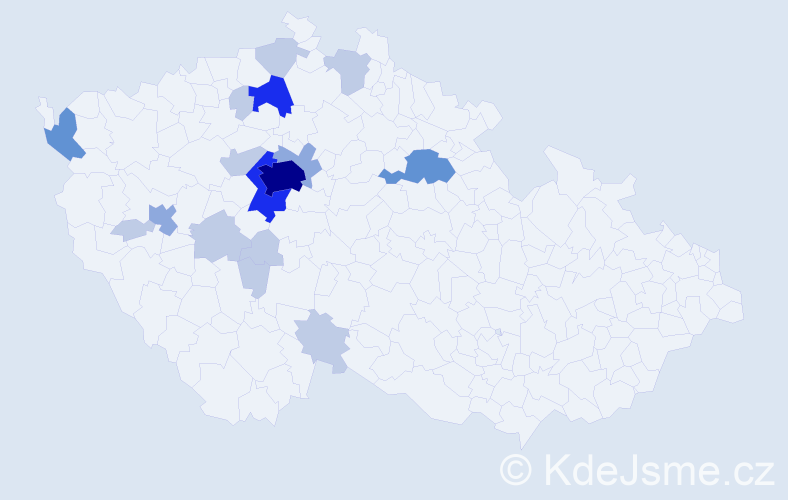 Příjmení: 'Kormundová', počet výskytů 45 v celé ČR