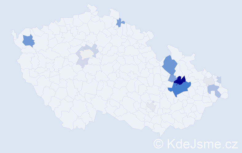 Příjmení: 'Genčurová', počet výskytů 32 v celé ČR