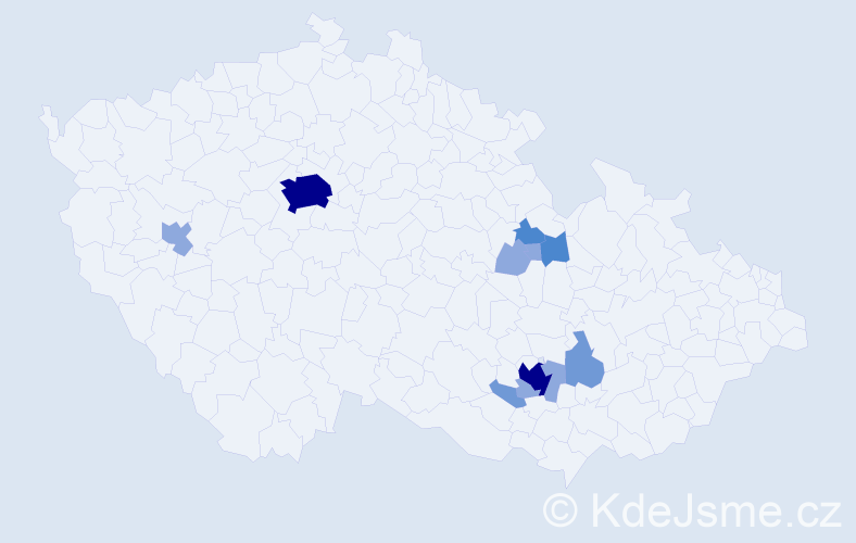Příjmení: 'Domlátil', počet výskytů 26 v celé ČR