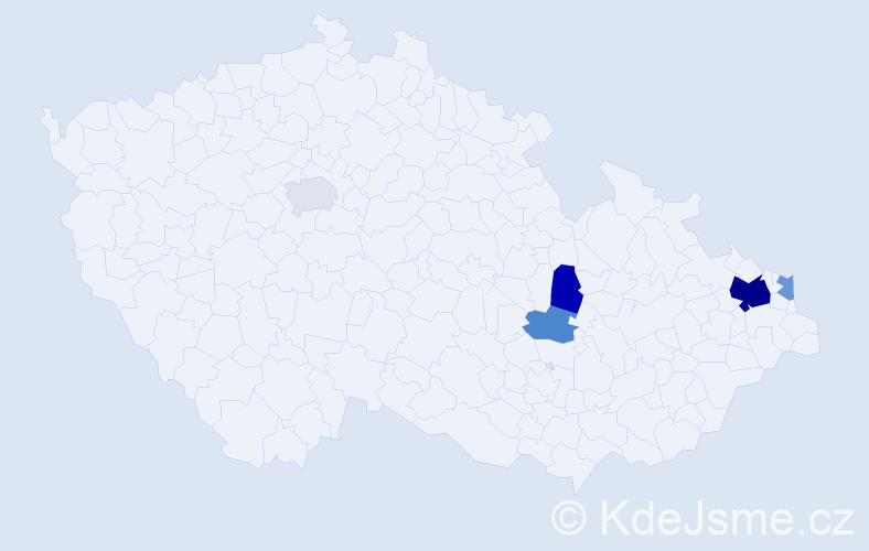 Příjmení: 'Trlíková', počet výskytů 12 v celé ČR