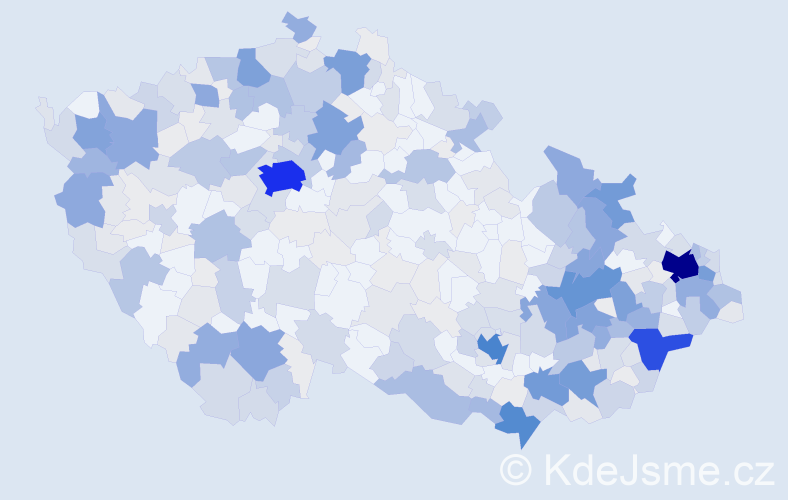 Příjmení: 'Gajdoš', počet výskytů 1320 v celé ČR