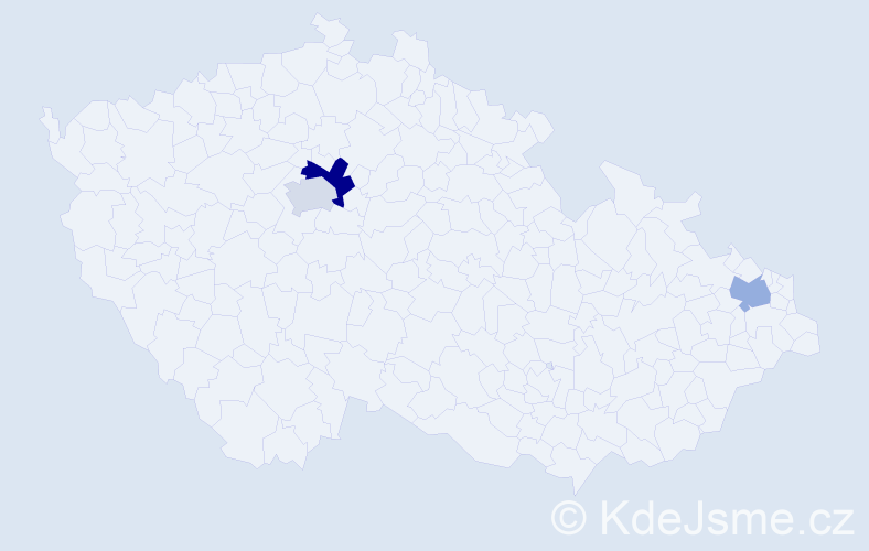 Příjmení: 'Veles', počet výskytů 4 v celé ČR