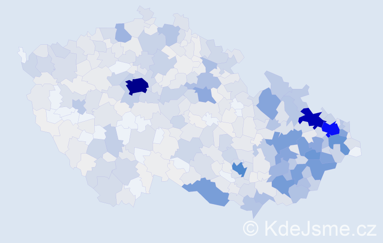 Příjmení: 'Pavelková', počet výskytů 4130 v celé ČR