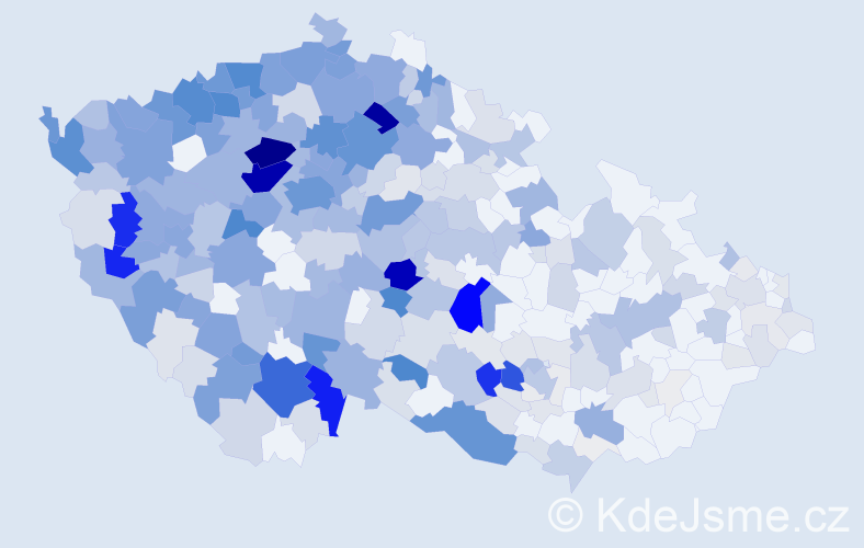 Příjmení: 'Nedvěd', počet výskytů 1680 v celé ČR