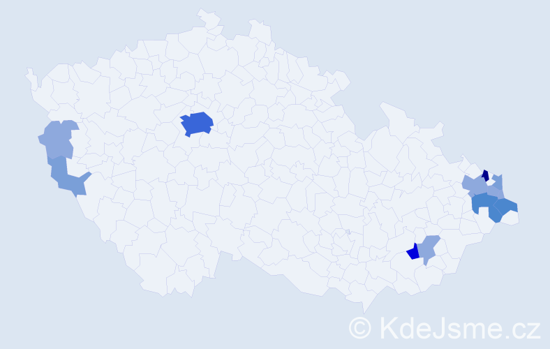Příjmení: 'Mamicová', počet výskytů 32 v celé ČR