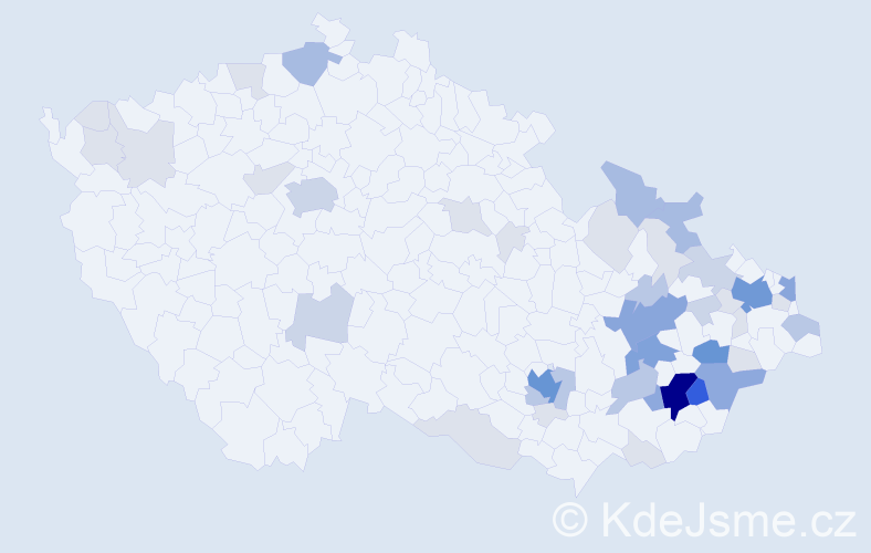 Příjmení: 'Vičíková', počet výskytů 149 v celé ČR