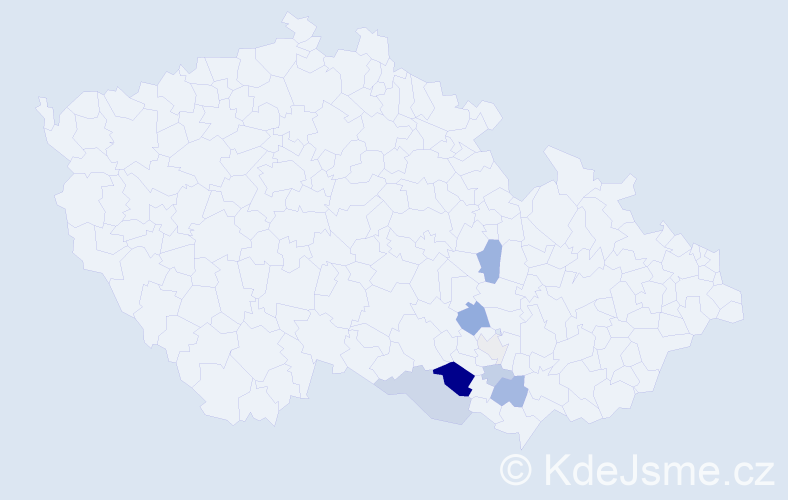 Příjmení: 'Striegler', počet výskytů 18 v celé ČR