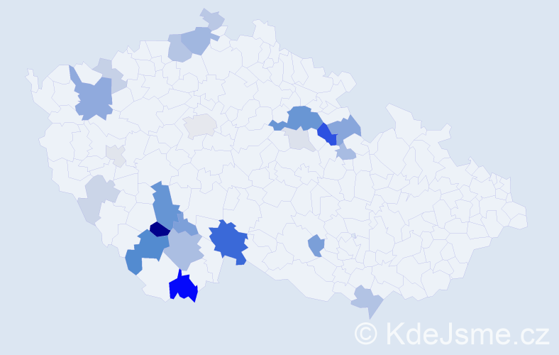 Příjmení: 'Kolešová', počet výskytů 67 v celé ČR