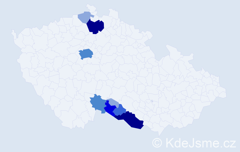 Příjmení: 'Pocarová', počet výskytů 32 v celé ČR