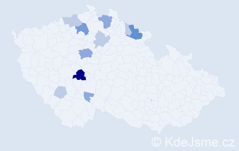Příjmení: 'Nevlida', počet výskytů 28 v celé ČR