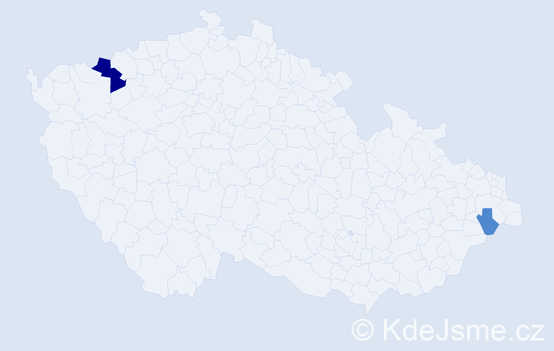 Příjmení: 'Graupnerová', počet výskytů 5 v celé ČR