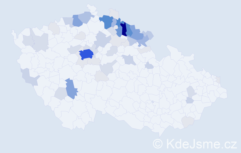 Příjmení: 'Hnyk', počet výskytů 225 v celé ČR