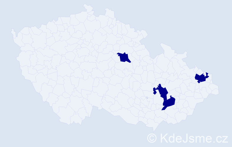 Příjmení: 'Mikulaško', počet výskytů 5 v celé ČR