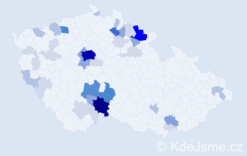 Příjmení: 'Kalkus', počet výskytů 119 v celé ČR