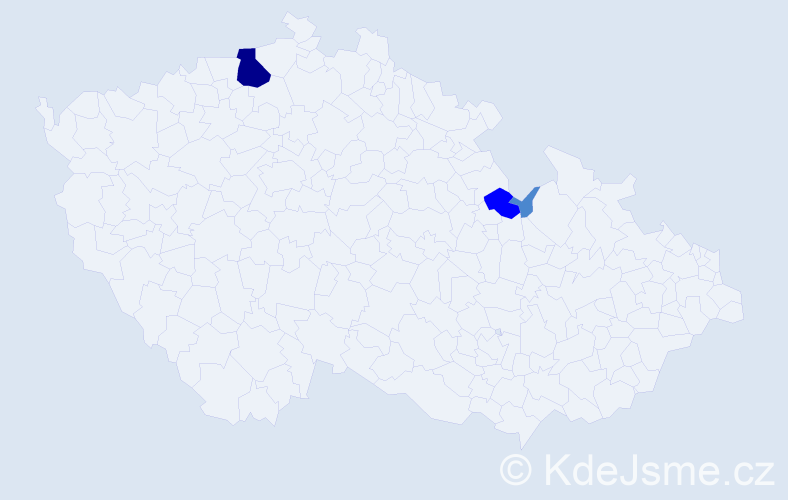Příjmení: 'Kainek', počet výskytů 13 v celé ČR