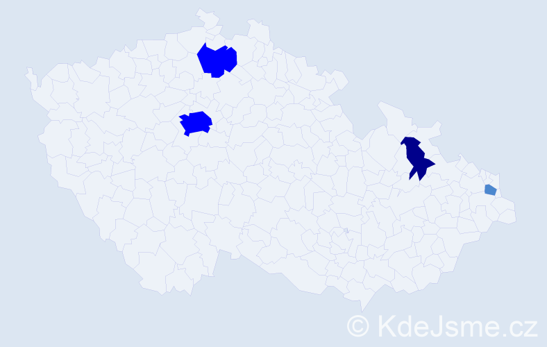 Příjmení: 'Kluba', počet výskytů 8 v celé ČR