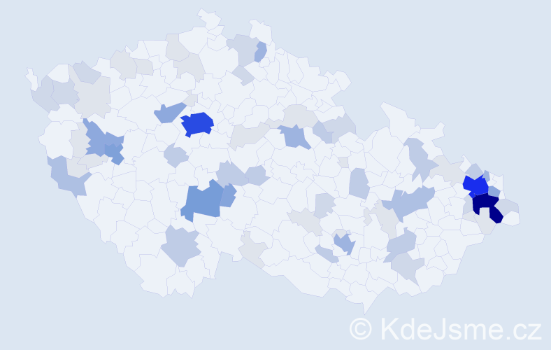 Příjmení: 'Adamovský', počet výskytů 209 v celé ČR