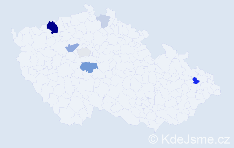 Příjmení: 'Bilejová', počet výskytů 17 v celé ČR