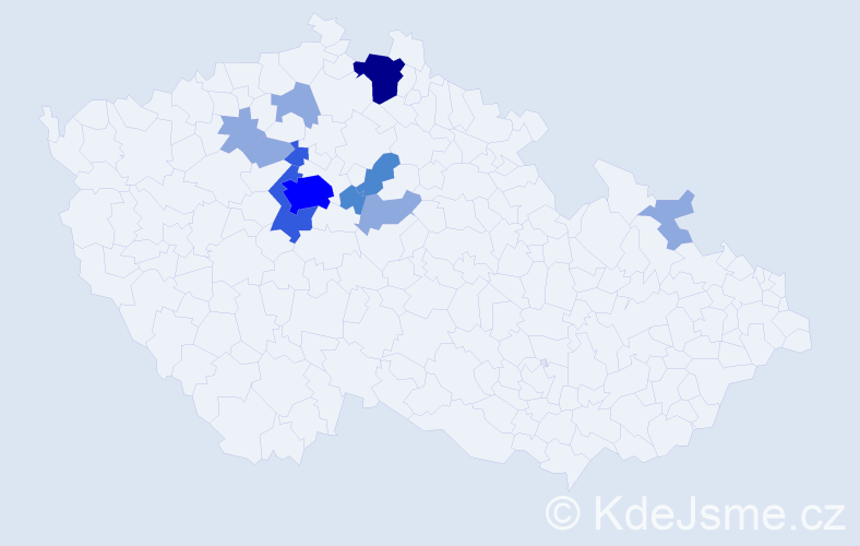 Příjmení: 'Tajčman', počet výskytů 24 v celé ČR