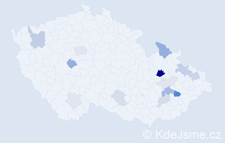 Příjmení: 'Tellingerová', počet výskytů 32 v celé ČR